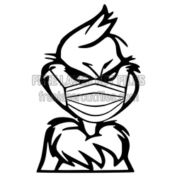 Grinch Wearing Face Mask Laser Cut SVG, Ready to Cut