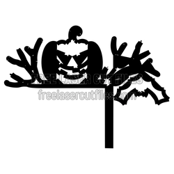 Halloween Pumpkin Corner Stake Laser Cut Template