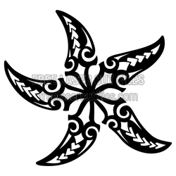 Tribal Starfish Clipart Laser Cut File, Ready to Cut