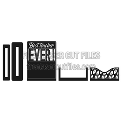 Best Teacher Ever Gift Card Holder Laser Cut File