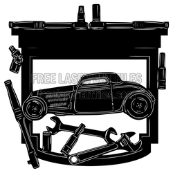 Classic Car Garage Sign SVG, Ready to Cut Workshop Decor