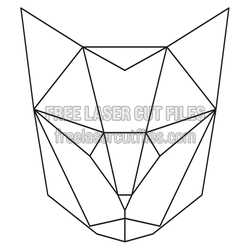 Geometric Cat Face Laser Cut File, Ready to Cut Decor