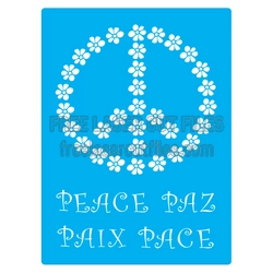 Peace Sign Flower Stencil for Laser Cutting