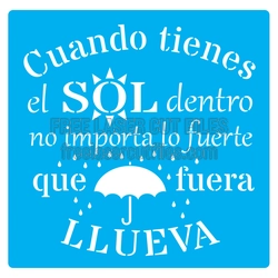 Rainy Day Spanish Quote Stencil Laser Cut File