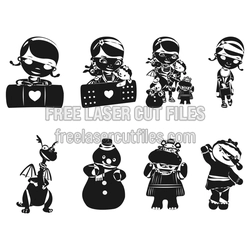 Children's Character Figures Laser Cut File Set