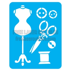 Dress Form Stencil Set for Laser Cutting, Ready to Cut