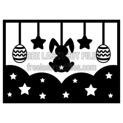 Easter Bunny and Eggs Wall Decor Laser Cut File