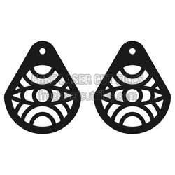 Geometric Teardrop Earrings Laser Cut File, Ready to Cut