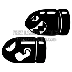 Mario Bullet Bill Clipart Laser Cut File, Ready to Cut