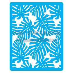 Tropical Leaf Stencil Pattern for Laser Cutting