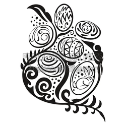 Decorative Easter Egg Bunny Design, Ready to Cut File