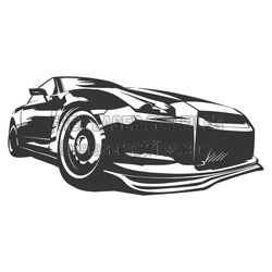 Sports Car Laser Cut File, Ready to Cut Silhouette Design