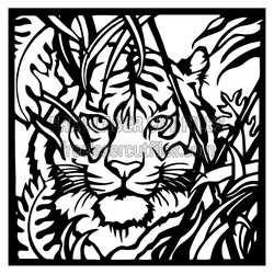 Tiger Face Jungle Panel Laser Cut Design