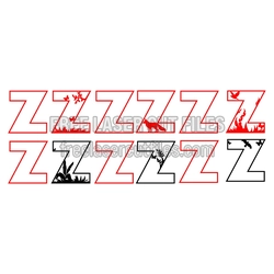 Z Letter Set with Nature Cutout Designs, Ready to Cut