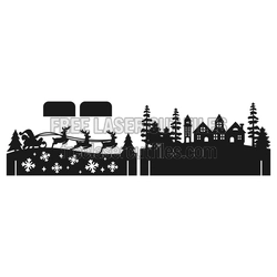 Christmas Village Laser Cut Scene, Ready to Cut Holiday Decor