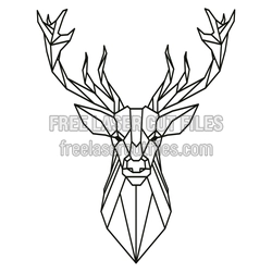 Geometric Deer Head Laser Cut File, Ready to Cut