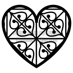 Ornamental Heart Valentine Laser Cut Design