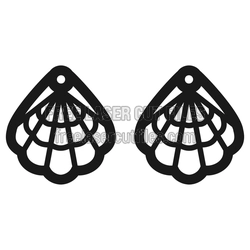 Scallop Shell Earrings Laser Cut Template, Ready to Cut