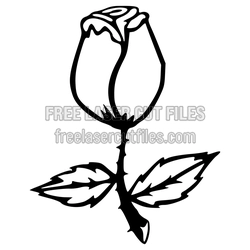 Single Rose Flower Vector Design, Free Laser Cut File