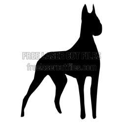 Standing Doberman Dog Silhouette Laser Cut File