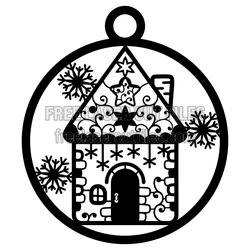 Christmas House Ornament Laser Cut Design, Ready to Cut