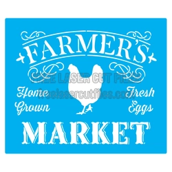 Farmer's Market Chicken Stencil Laser Cut Template