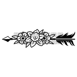 Floral Arrow Clipart for Laser Cutting, Free Vector Design