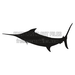 Marlin Fish Silhouette Laser Cut File, Ready to Cut