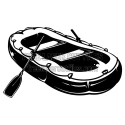 Raft Boat Clipart Laser Cut Design for DIY Projects