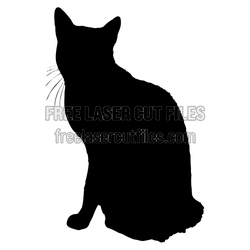Sitting Cat Silhouette Laser Cut File, Ready to Cut