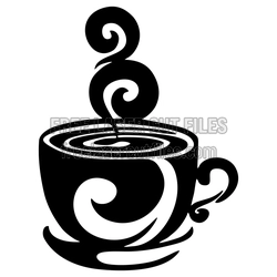 Swirl Coffee Cup Wall Decor Ready to Cut Free DXF File