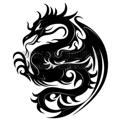 Tribal Dragon Clipart Laser Cut File, Ready to Cut