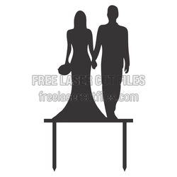 Wedding Couple Cake Topper Laser Cut File
