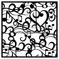 Decorative Music Note Screen Pattern for Laser Cutting