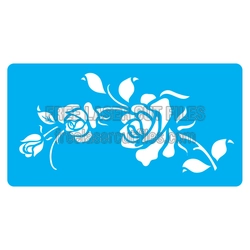 Floral Rose Stencil Design for Laser Cutting