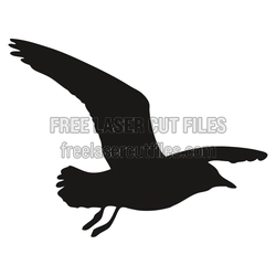 Flying Seagull Silhouette Laser Cut File