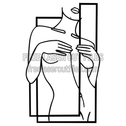 Nude Woman Line Art Laser Cut Template, Ready to Cut