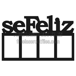 Personalized Photo Frame with 4 Phrases, Laser Ready Design