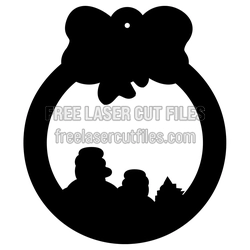 Christmas Snowman Ornament Laser Cut File, Ready to Cut