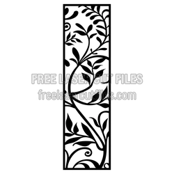 Floral Vine Decorative Screen Panel, Laser Ready Design