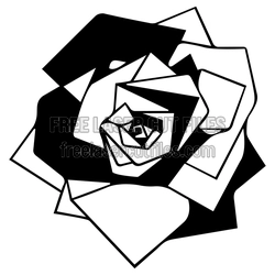 Geometric Rose Floral Template for Laser Cutting