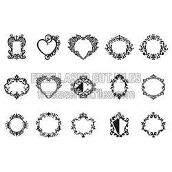 Ornate Openwork Frame Set for Laser Cutting, Ready to Cut