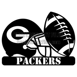 Football Helmet and Ball Team Logo Laser Cut File