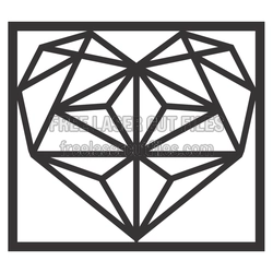 Geometric Heart Line Art Laser Cut File, Ready to Cut