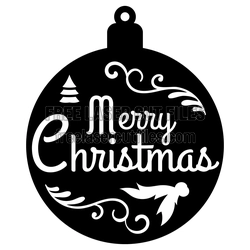 Merry Christmas Ornament Clipart Ready to Cut SVG