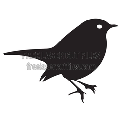 Sitting Songbird Silhouette Laser Cut File