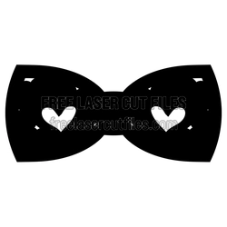 Bow Tie with Hearts Laser Cut File, Ready to Cut