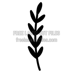 Minimal Leaf Stem Laser Cut Floral Motif, Ready to Cut