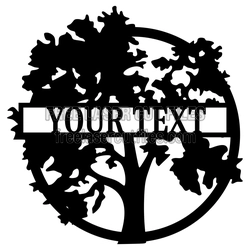 Oak Tree Monogram Split Letter Frame Laser Cut Design