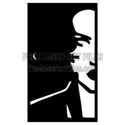 Captain America Silhouette Laser Cut Wall Decor Template
